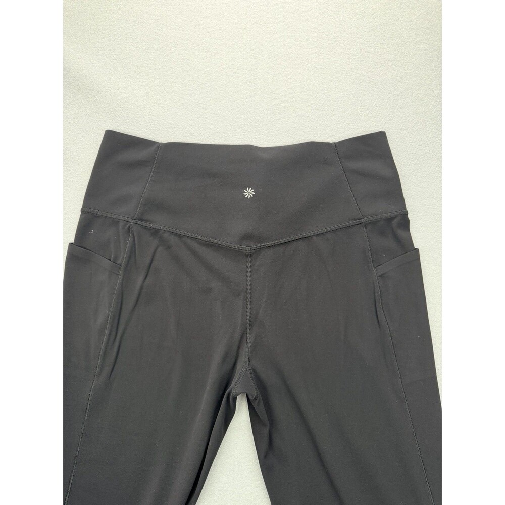 Athleta Salutation Stash Flare Pant XL Black Yoga Leggings Pockets Stretch - Picture 10 of 14